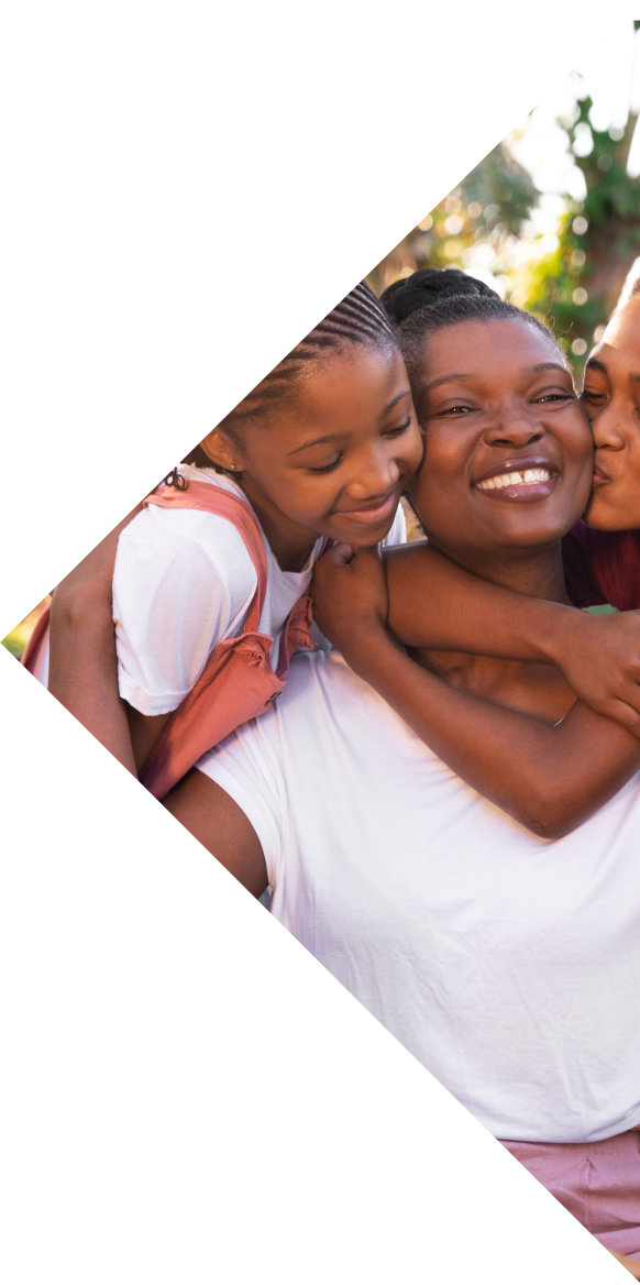 picture of a mother anf her two kids